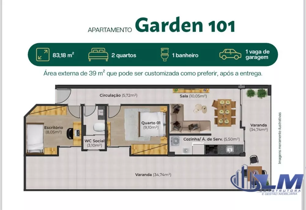 Apartamento à venda com 2 quartos, 52m² - Foto 2