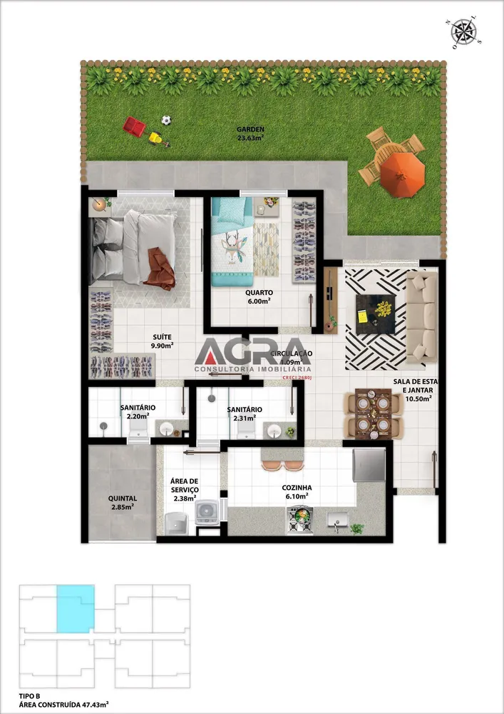 Apartamento, 2 quartos, 45 m² - Foto 7