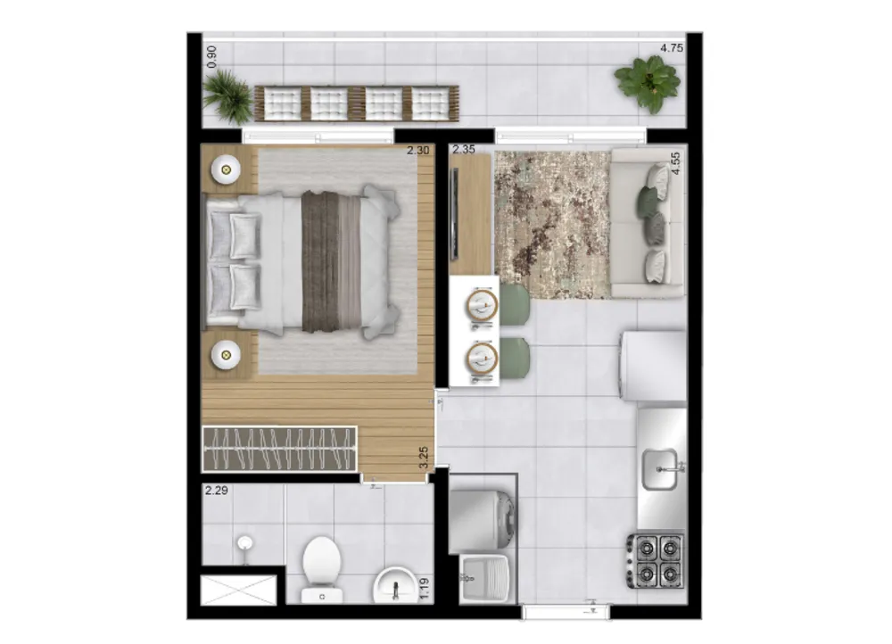 Apartamento, 1 quarto, 29 m² - Foto 6