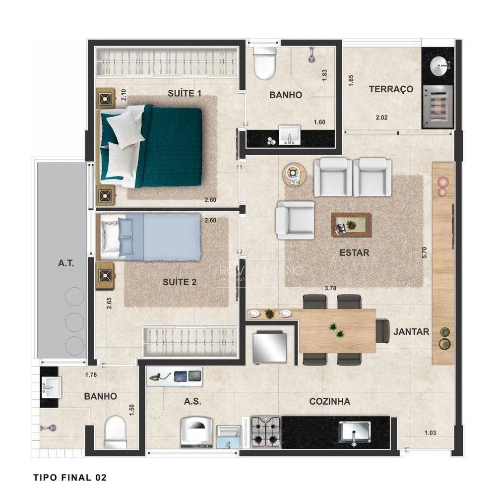 Apartamento, 2 quartos, 55 m² - Foto 1