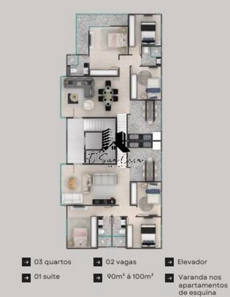 Apartamento, 3 quartos, 100 m² - Foto 3