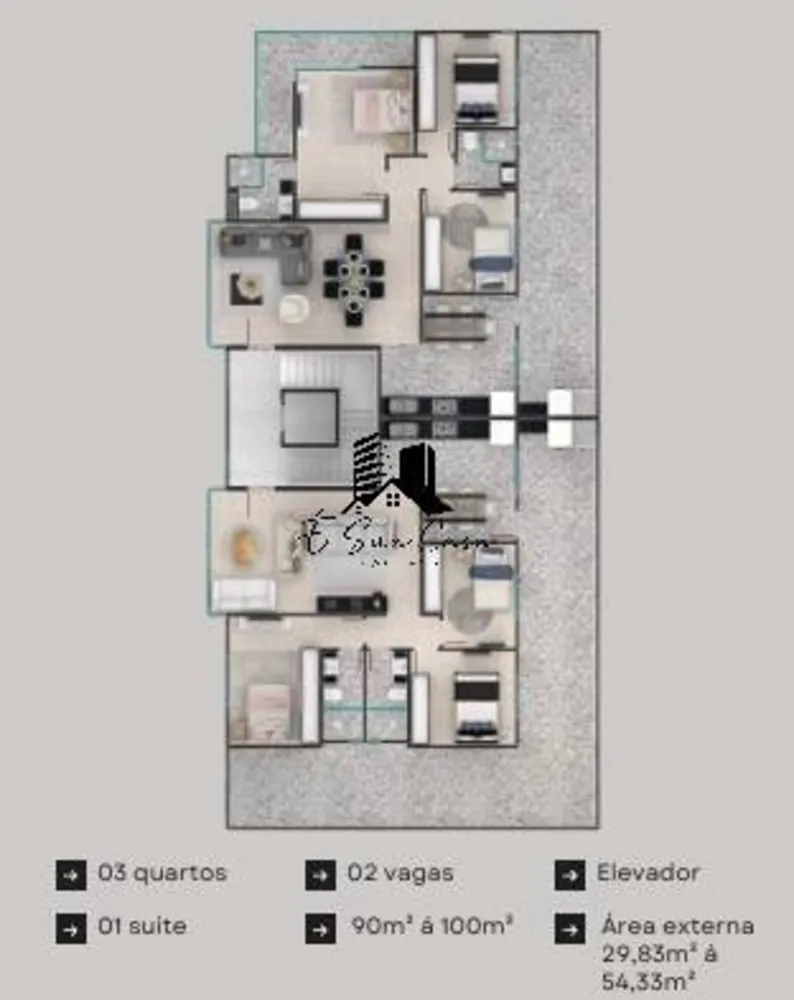 Apartamento, 3 quartos, 100 m² - Foto 4