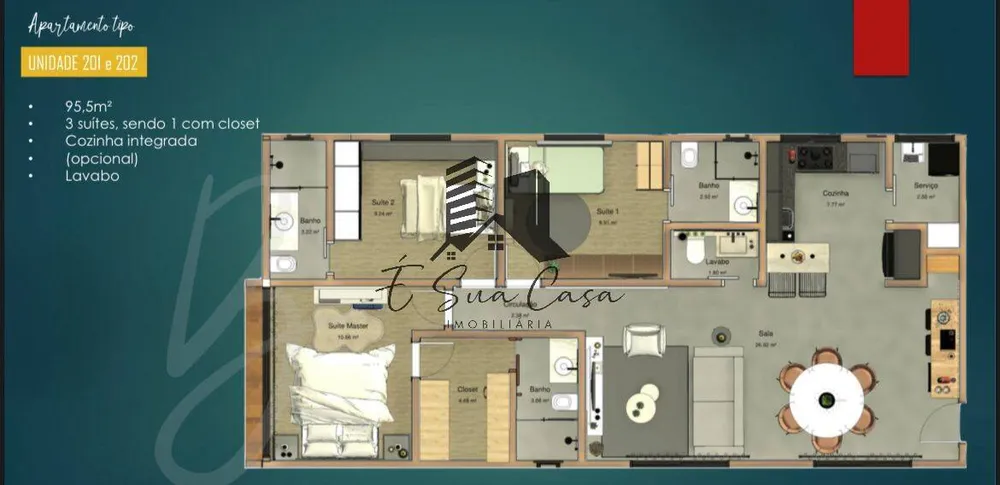 Cobertura, 3 quartos, 174 m² - Foto 3