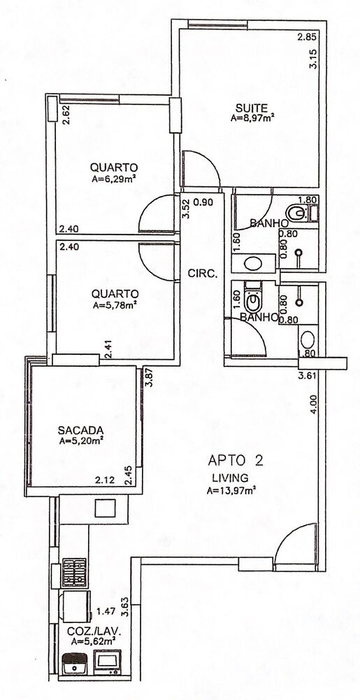 Apartamento, 3 quartos, 63 m² - Foto 3