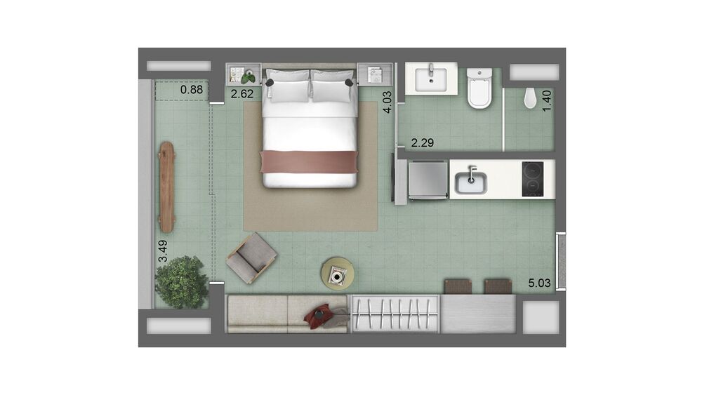 Apartamento à venda com 1 quarto, 30m² - Foto 3