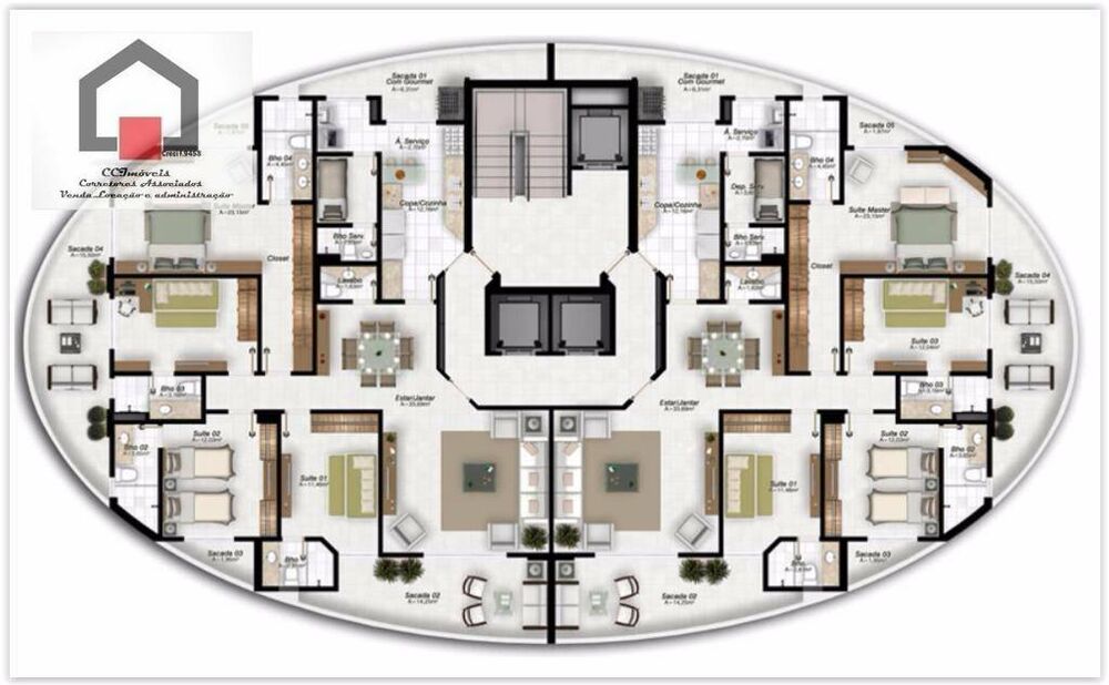 Apartamento à venda com 4 quartos, 206m² - Foto 4