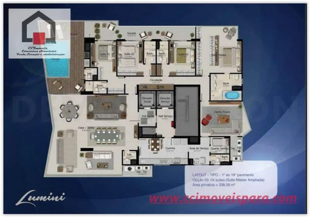 Apartamento, 4 quartos, 338 m² - Foto 2