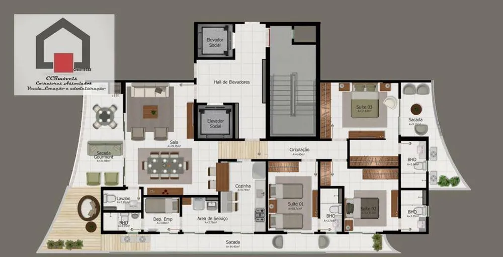 Apartamento, 3 quartos, 174 m² - Foto 1