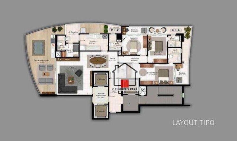 Apartamento à venda com 3 quartos, 186m² - Foto 4
