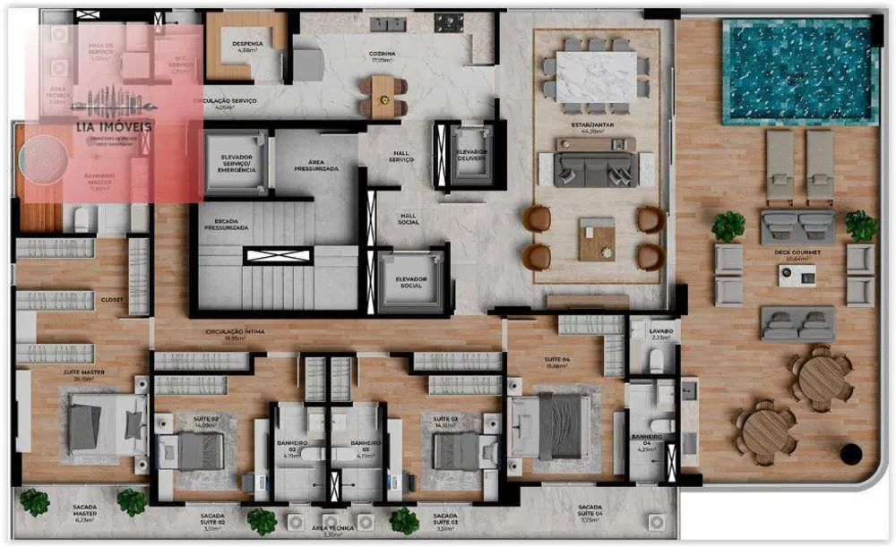 Apartamento, 4 quartos, 300 m² - Foto 3