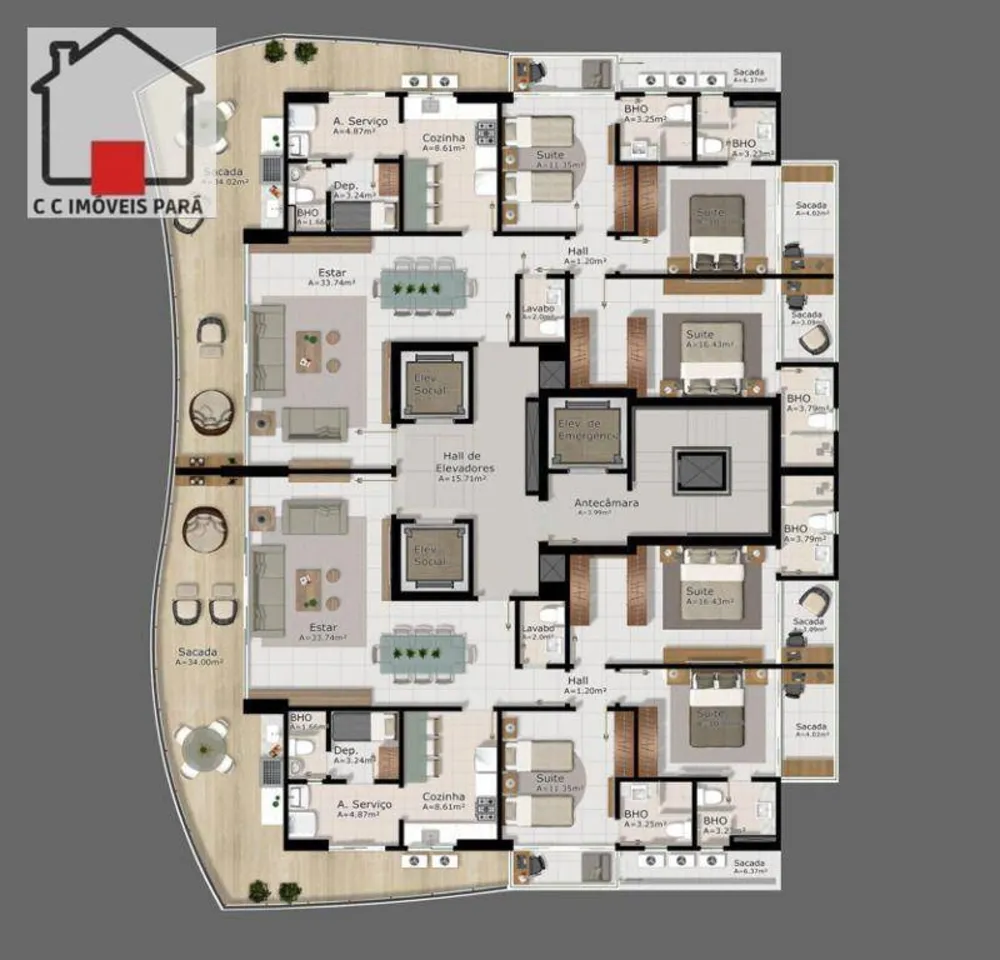 Apartamento, 3 quartos, 171 m² - Foto 11