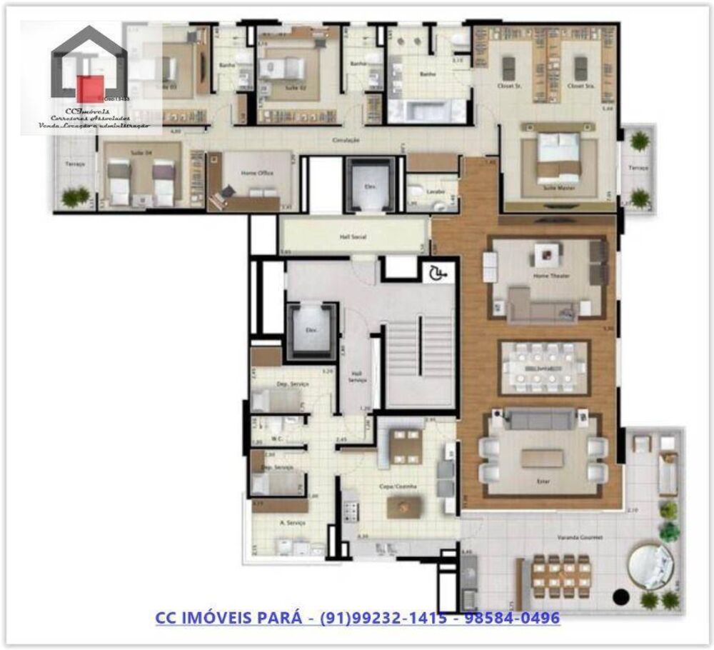 Apartamento à venda com 3 quartos, 225m² - Foto 5