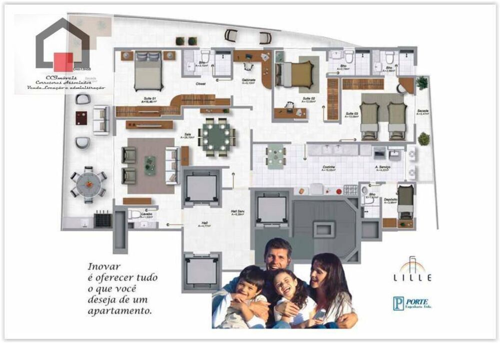 Apartamento à venda com 3 quartos, 186m² - Foto 3