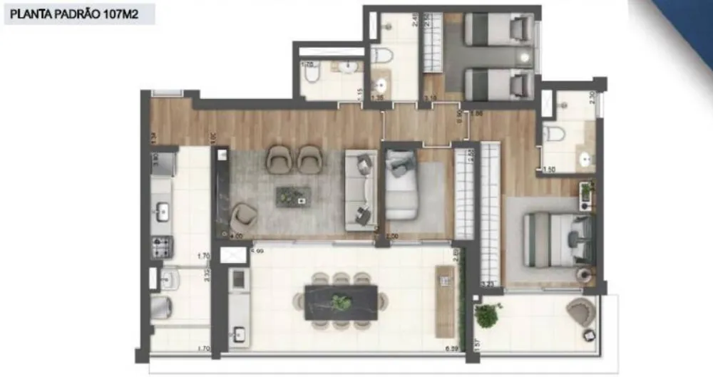 Apartamento, 3 quartos, 107 m² - Foto 12
