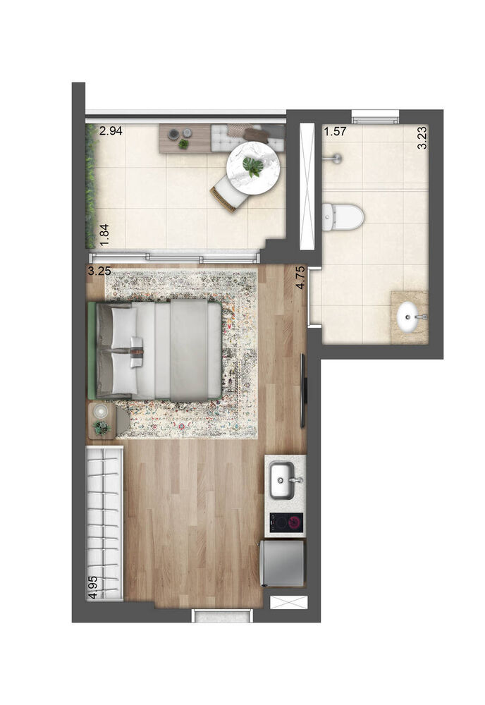 Apartamento, 1 quarto, 32 m² - Foto 1