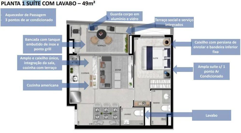 Apartamento, 1 quarto, 49 m² - Foto 7