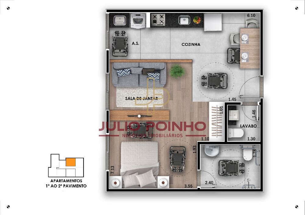 Apartamento, 1 quarto, 46 m² - Foto 23