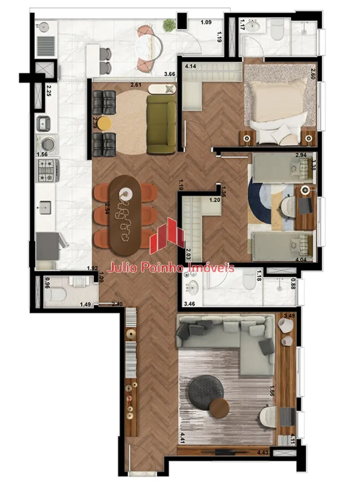 Apartamento, 2 quartos, 68 m² - Foto 6