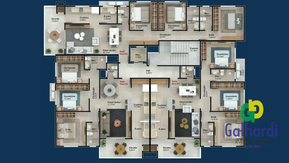 Apartamento, 3 quartos - Foto 2