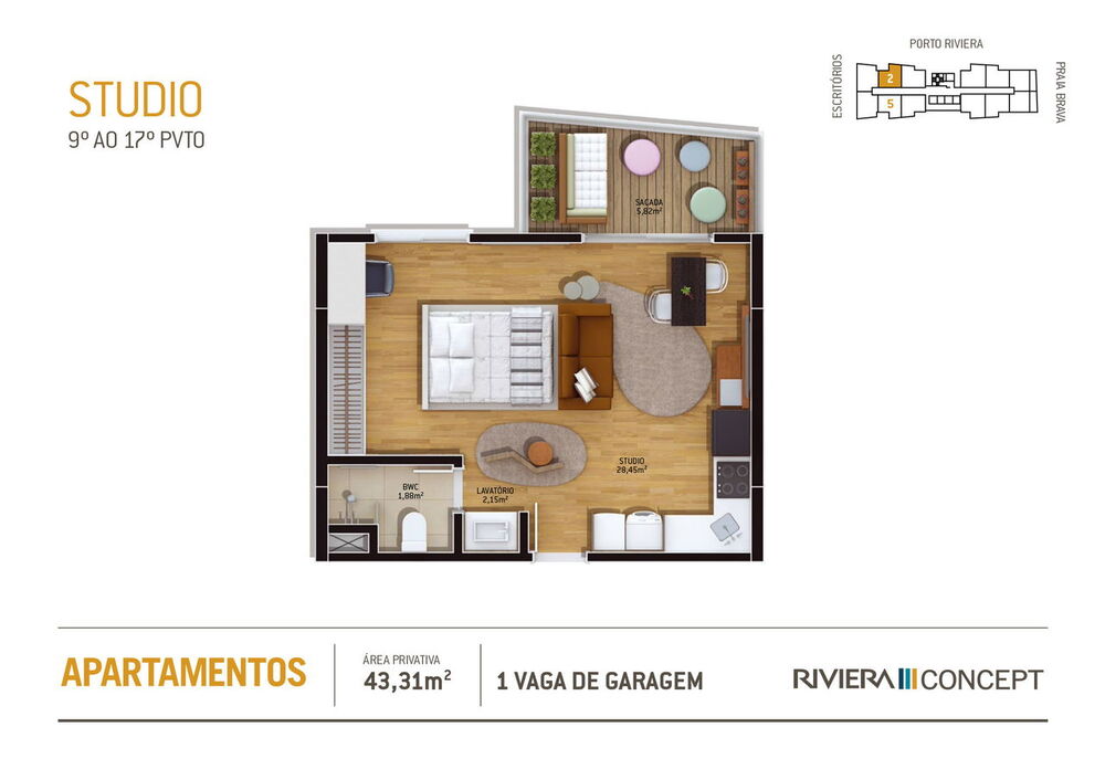 Apartamento, 1 quarto, 42 m² - Foto 8