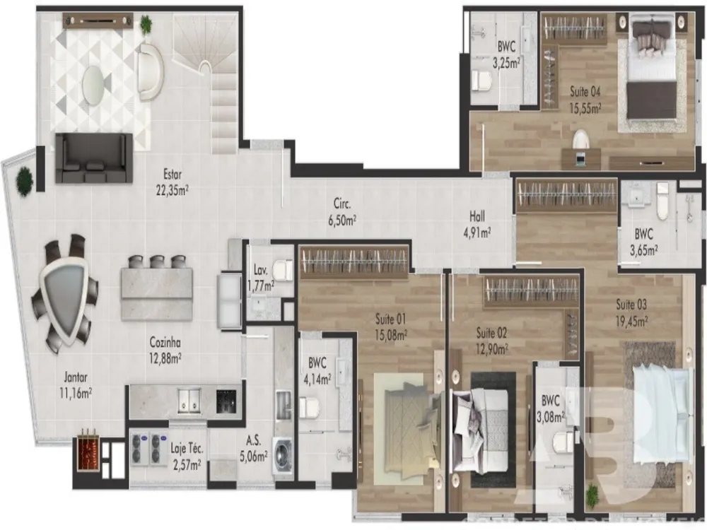 Cobertura, 4 quartos, 326 m² - Foto 1