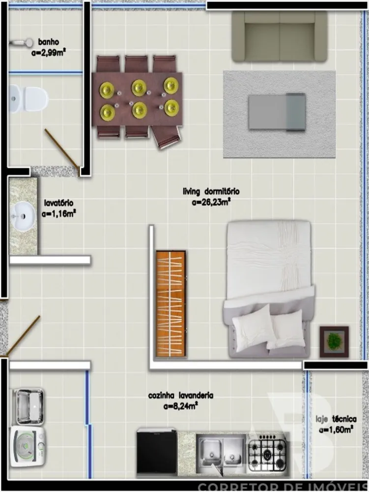 Apartamento, 1 quarto, 36 m² - Foto 12