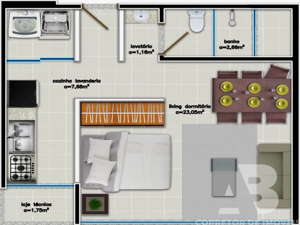 Apartamento, 1 quarto, 36 m² - Foto 8