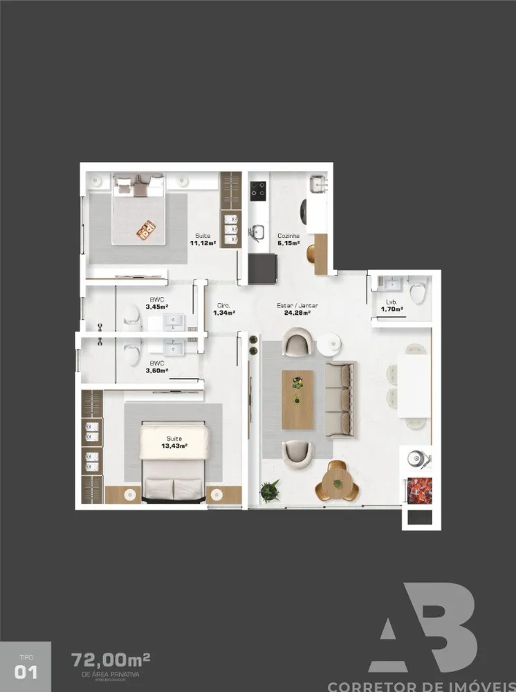 Apartamento, 2 quartos, 73 m² - Foto 13