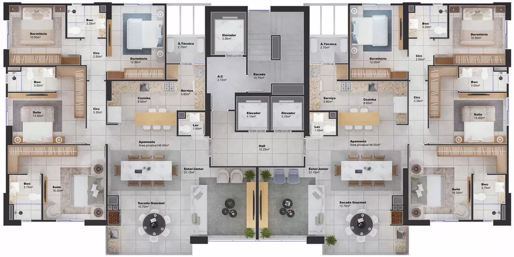 Apartamento, 4 quartos, 146 m² - Foto 8