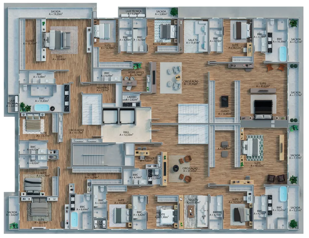 Cobertura, 4 quartos, 453 m² - Foto 13