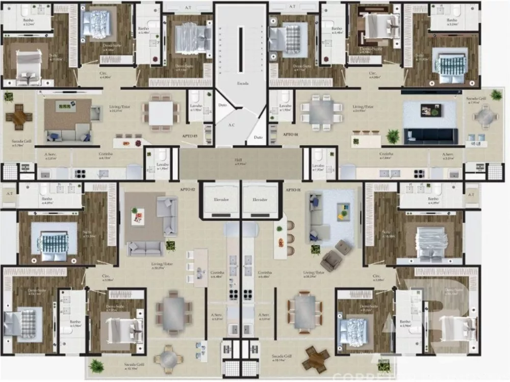 Apartamento, 3 quartos, 98 m² - Foto 1