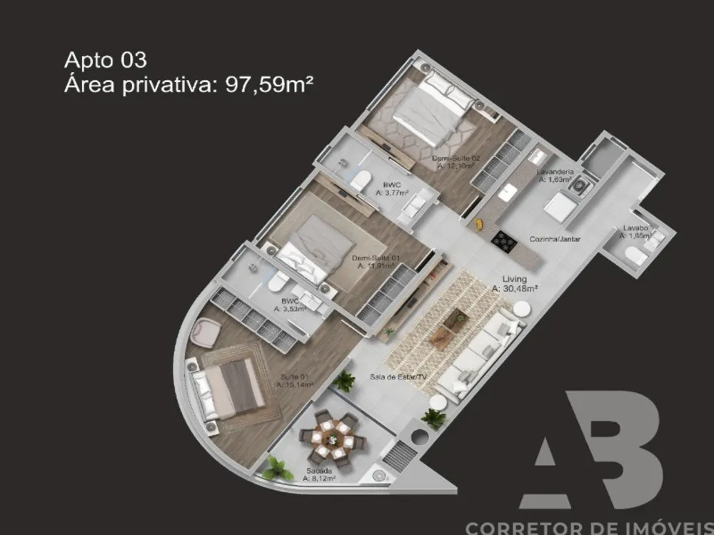 Apartamento, 3 quartos, 100 m² - Foto 10