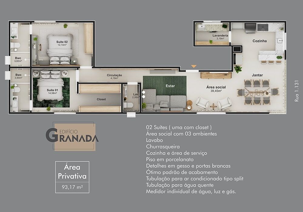 Apartamento, 2 quartos, 93 m² - Foto 2