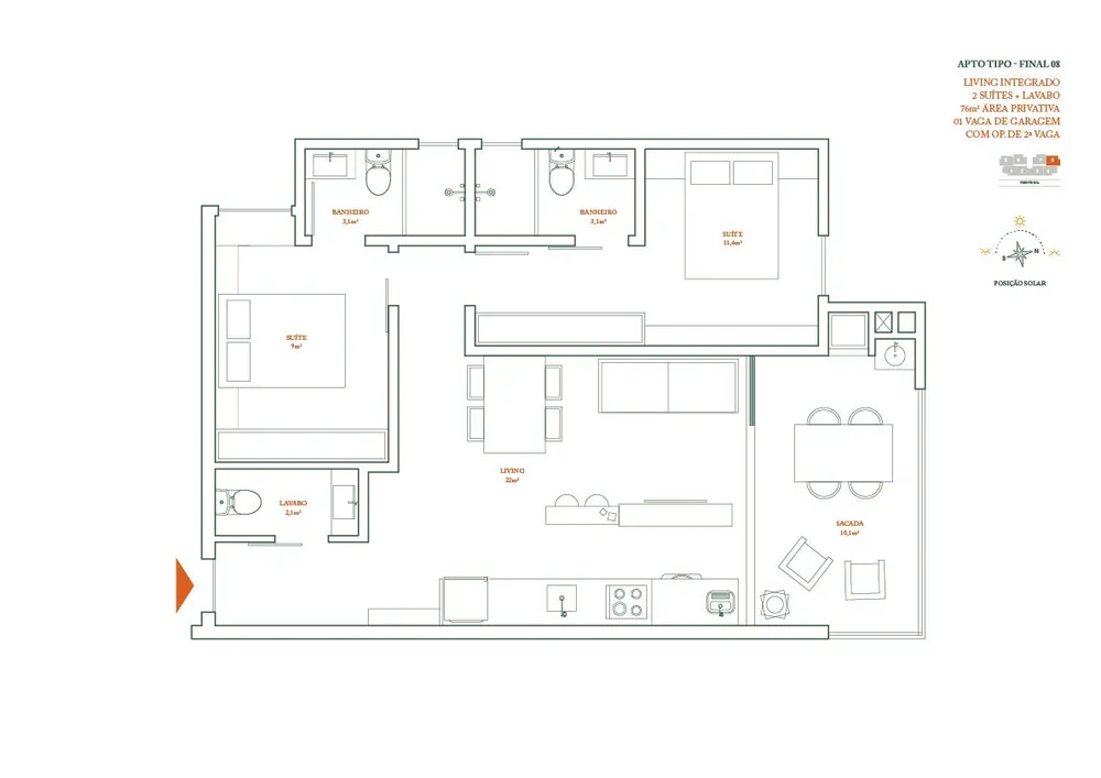 Apartamento, 2 quartos, 70 m² - Foto 11