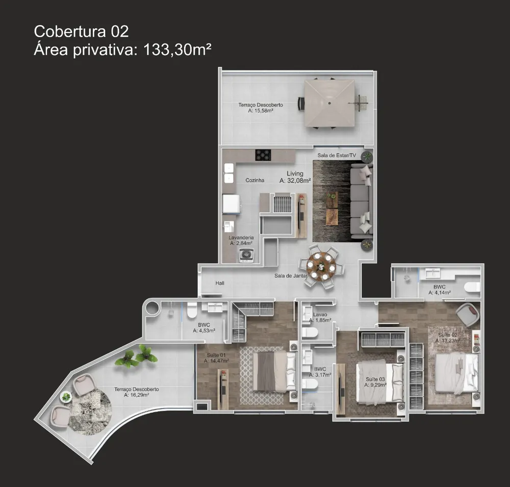 Apartamento, 3 quartos, 100 m² - Foto 1
