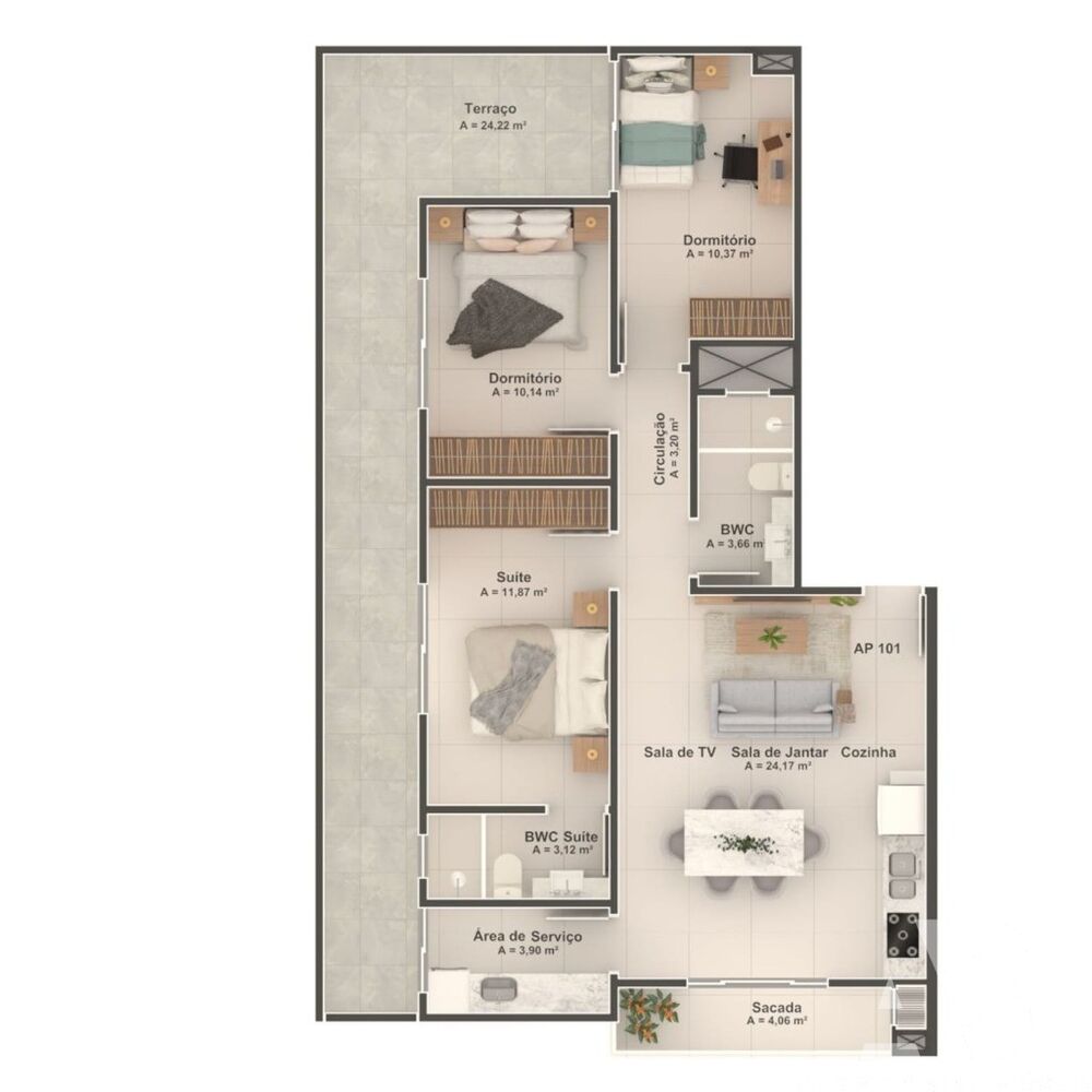 Apartamento à venda com 2 quartos, 88m² - Foto 3