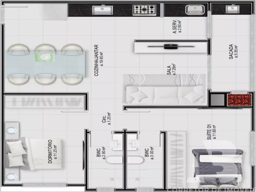 Apartamento, 2 quartos, 72 m² - Foto 3