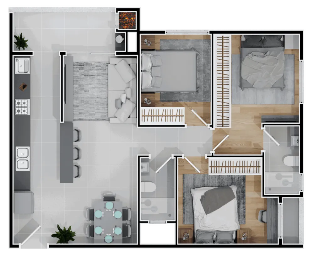Apartamento, 2 quartos, 68 m² - Foto 12