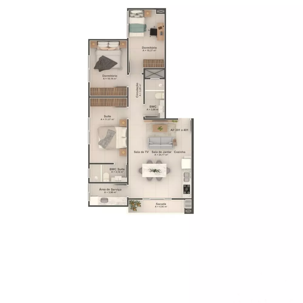 Apartamento à venda com 3 quartos, 86m² - Foto 3