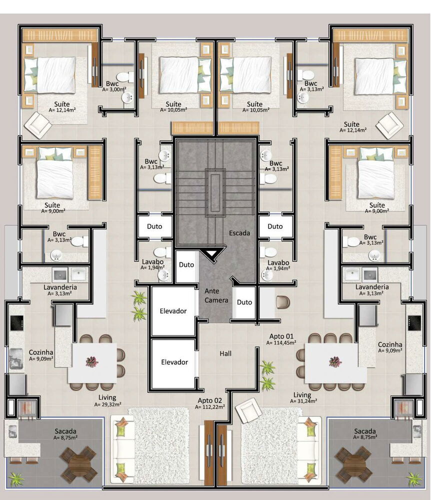 Apartamento, 3 quartos, 114 m² - Foto 3