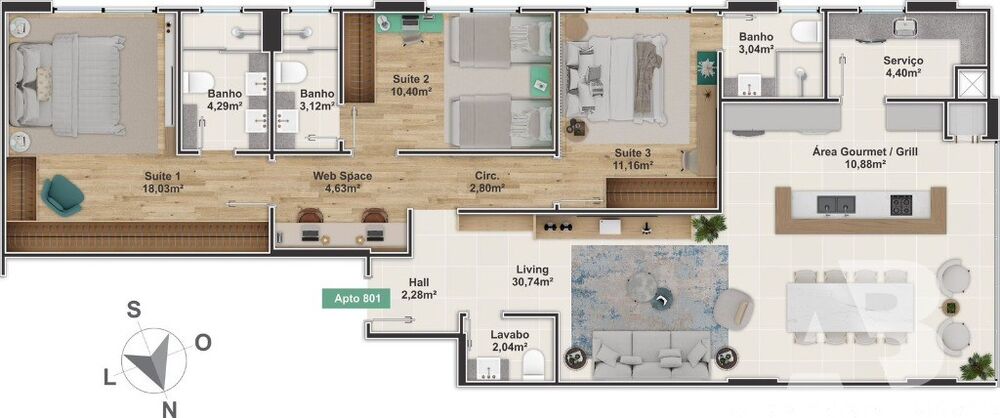 Apartamento, 4 quartos - Foto 5