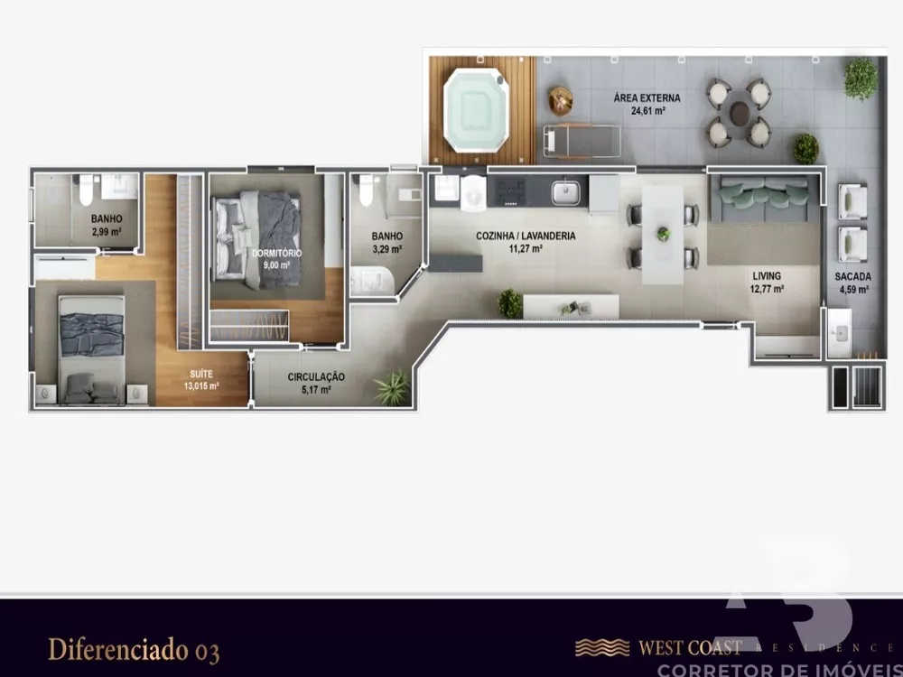 Apartamento, 2 quartos, 72 m² - Foto 3