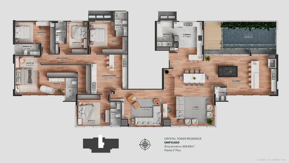 Apartamento, 4 quartos, 173 m² - Foto 19