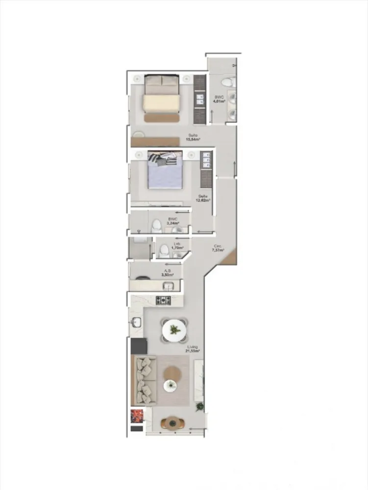 Apartamento, 2 quartos, 76 m² - Foto 4