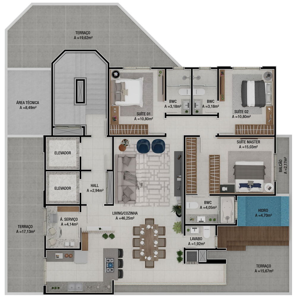 Apartamento, 4 quartos, 212 m² - Foto 2