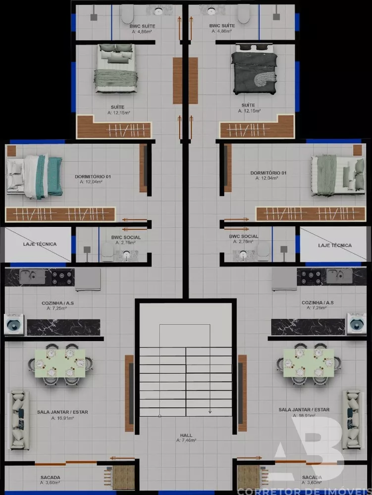 Apartamento à venda com 2 quartos, 65m² - Foto 4