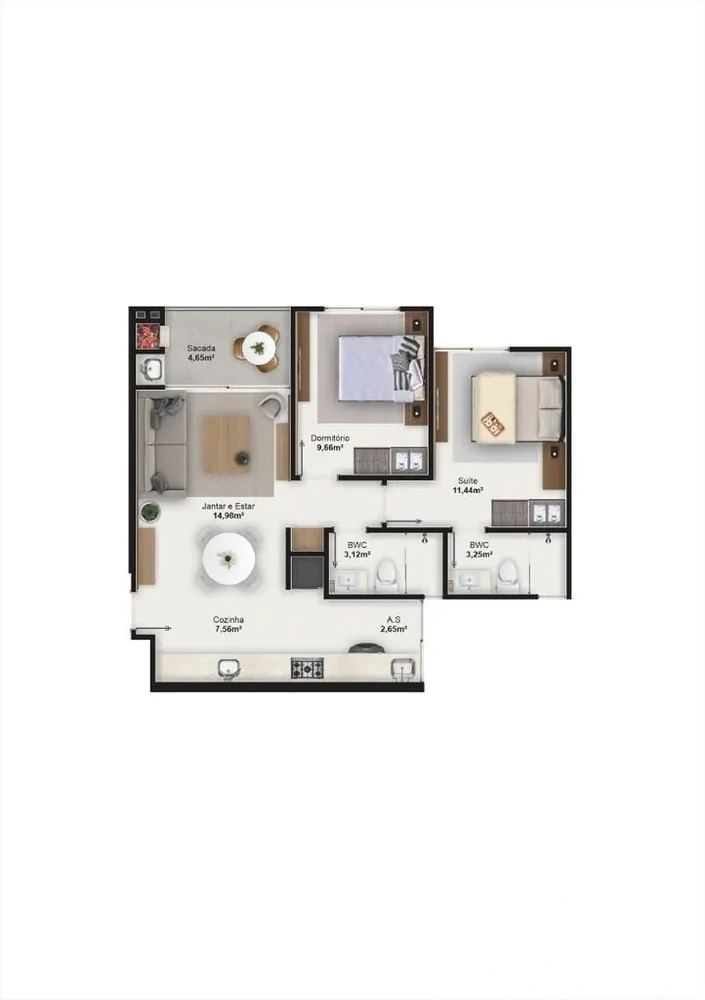 Apartamento, 2 quartos, 65 m² - Foto 4