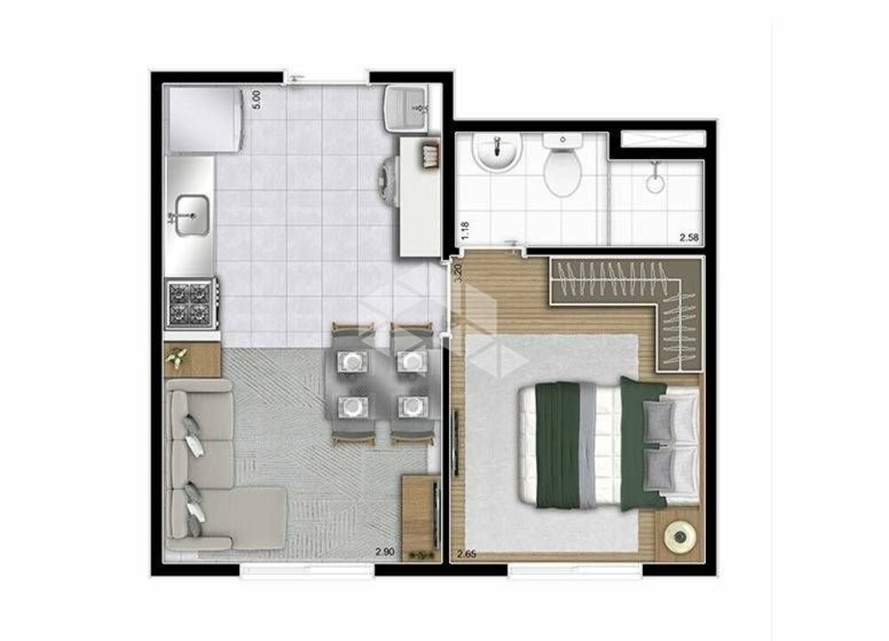 Apartamento, 1 quarto, 33 m² - Foto 1