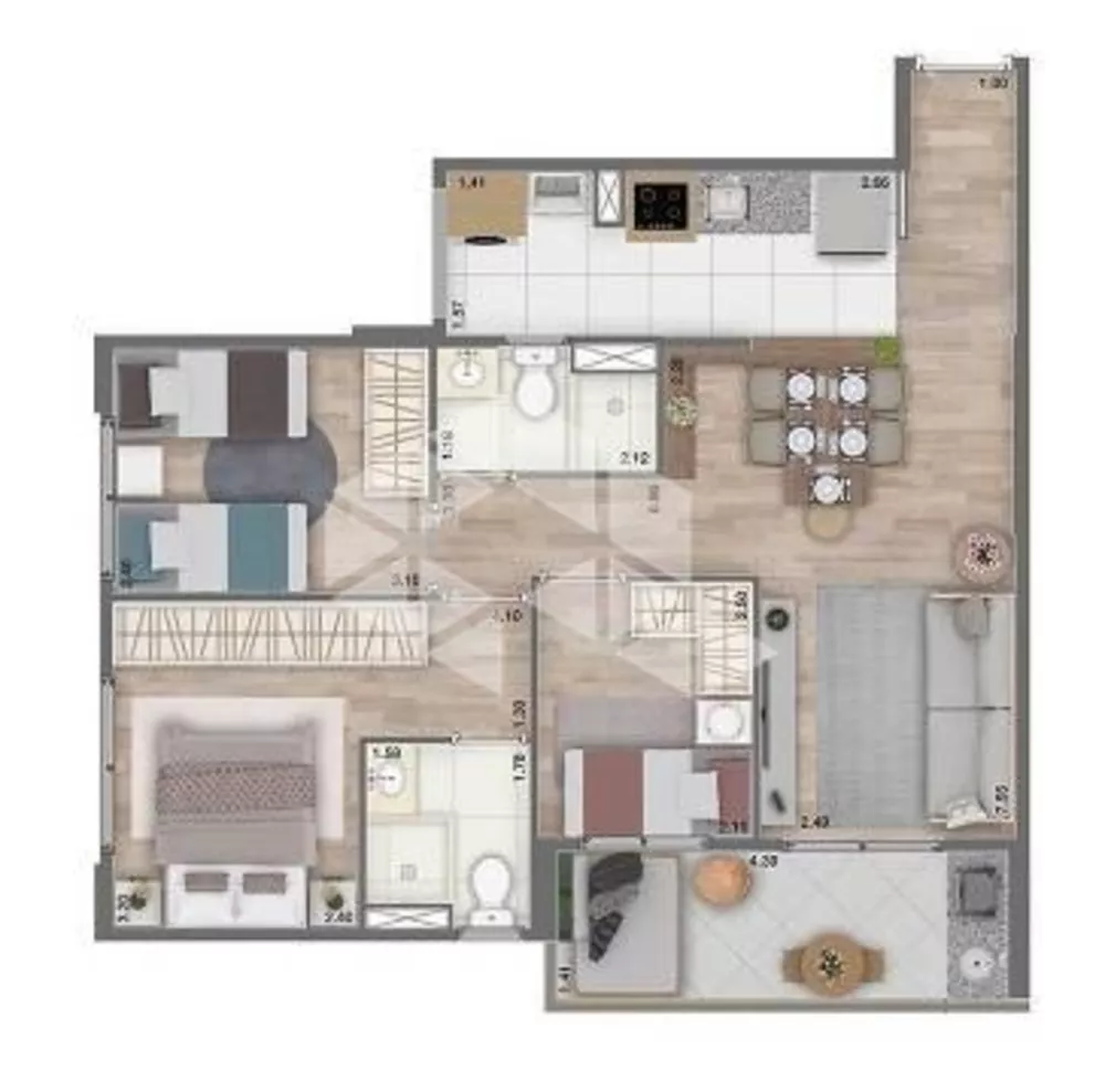 Apartamento, 3 quartos, 69 m² - Foto 5
