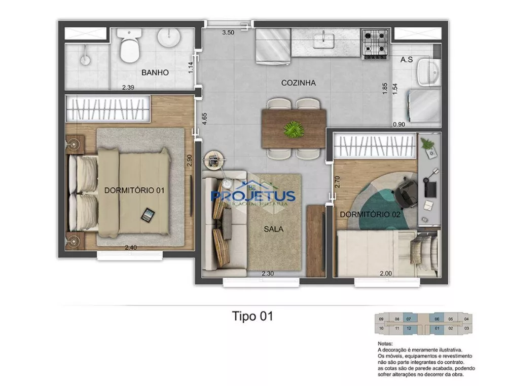 Apartamento, 1 quarto - Foto 1